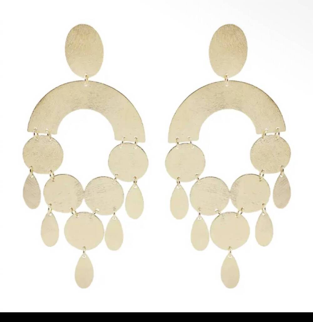 NEW MARCIA MORAN christi statement drop earrings in gold